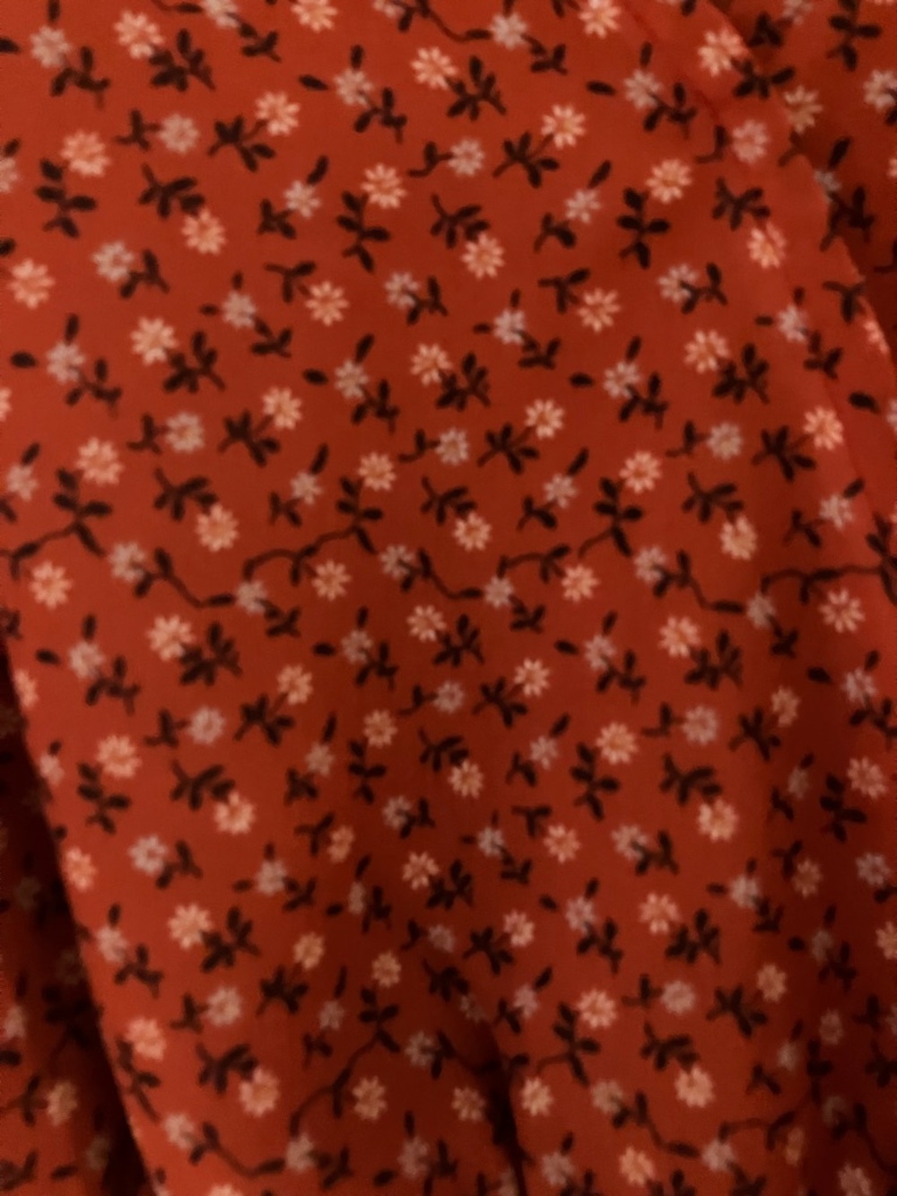 Madewell Floral Wrap Smocked Rust Red Blouse - Picture 5 of 11